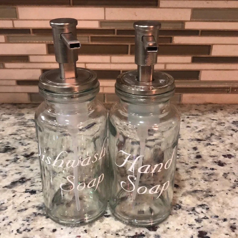 Dishwashing And Hand Soap Pump Dispenser Holder Decor Kitchen Set of 2?